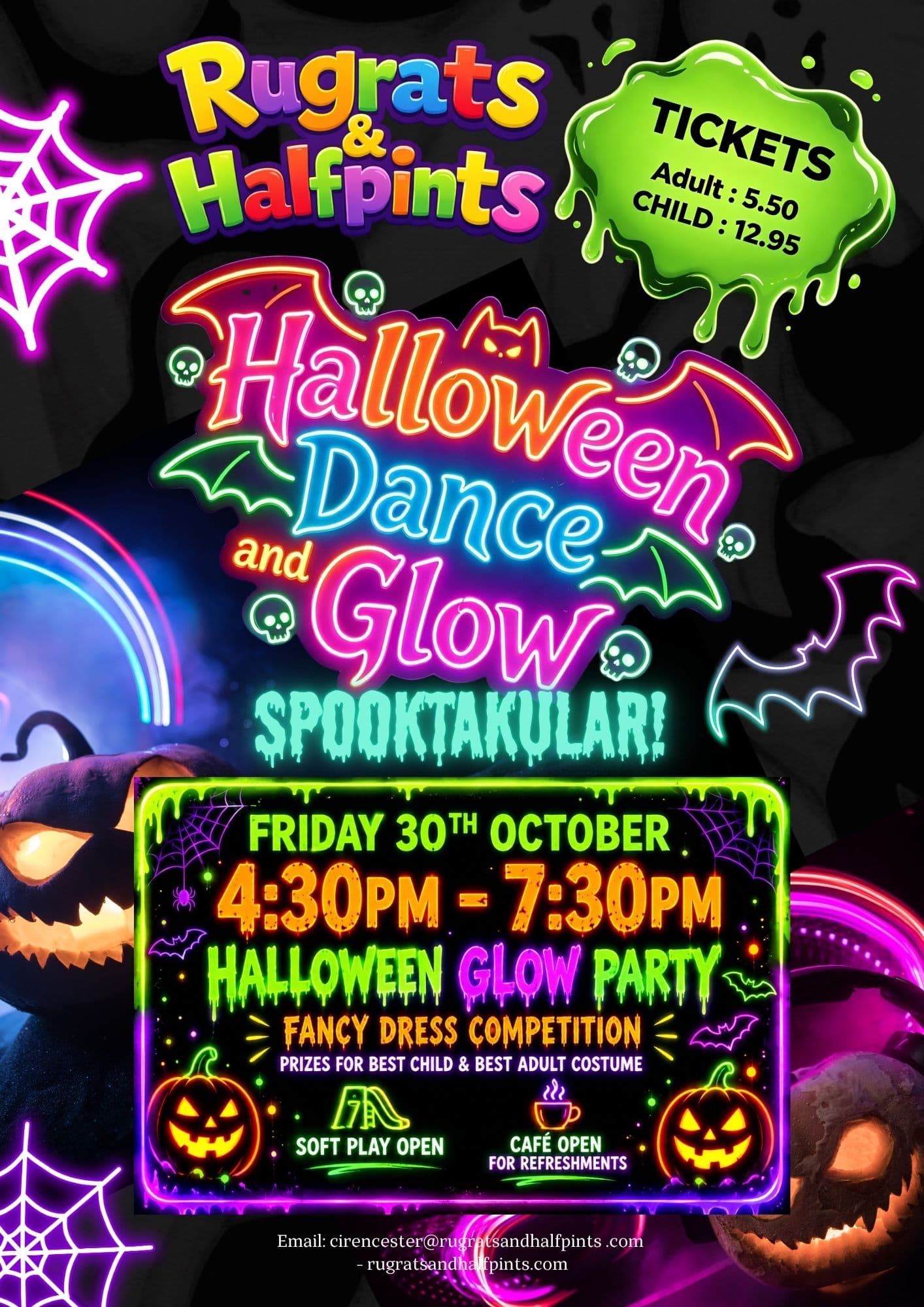 Halloween Dance & Glow at Rugrats & Halfpints Cirencester