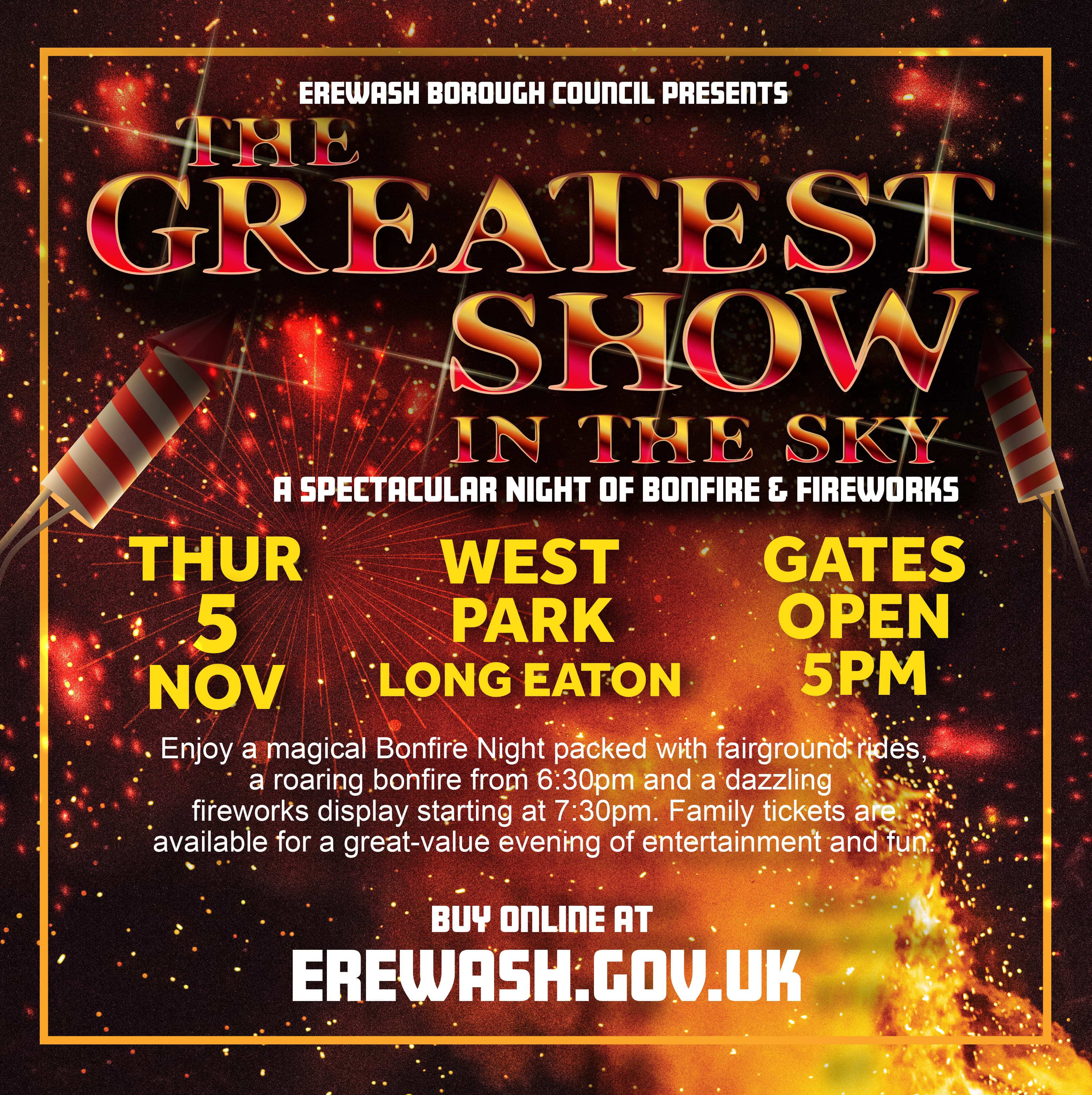 The Greatest Show in the Sky - West Park Bonfire and Fireworks