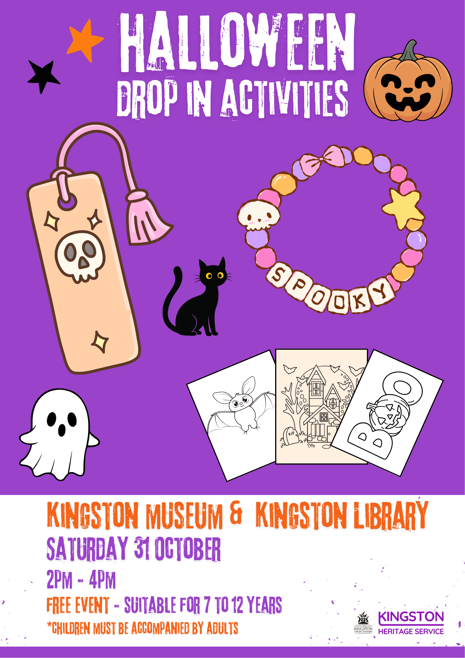 Halloween Drop-In Activities at Kingston Museum and Kingston Library