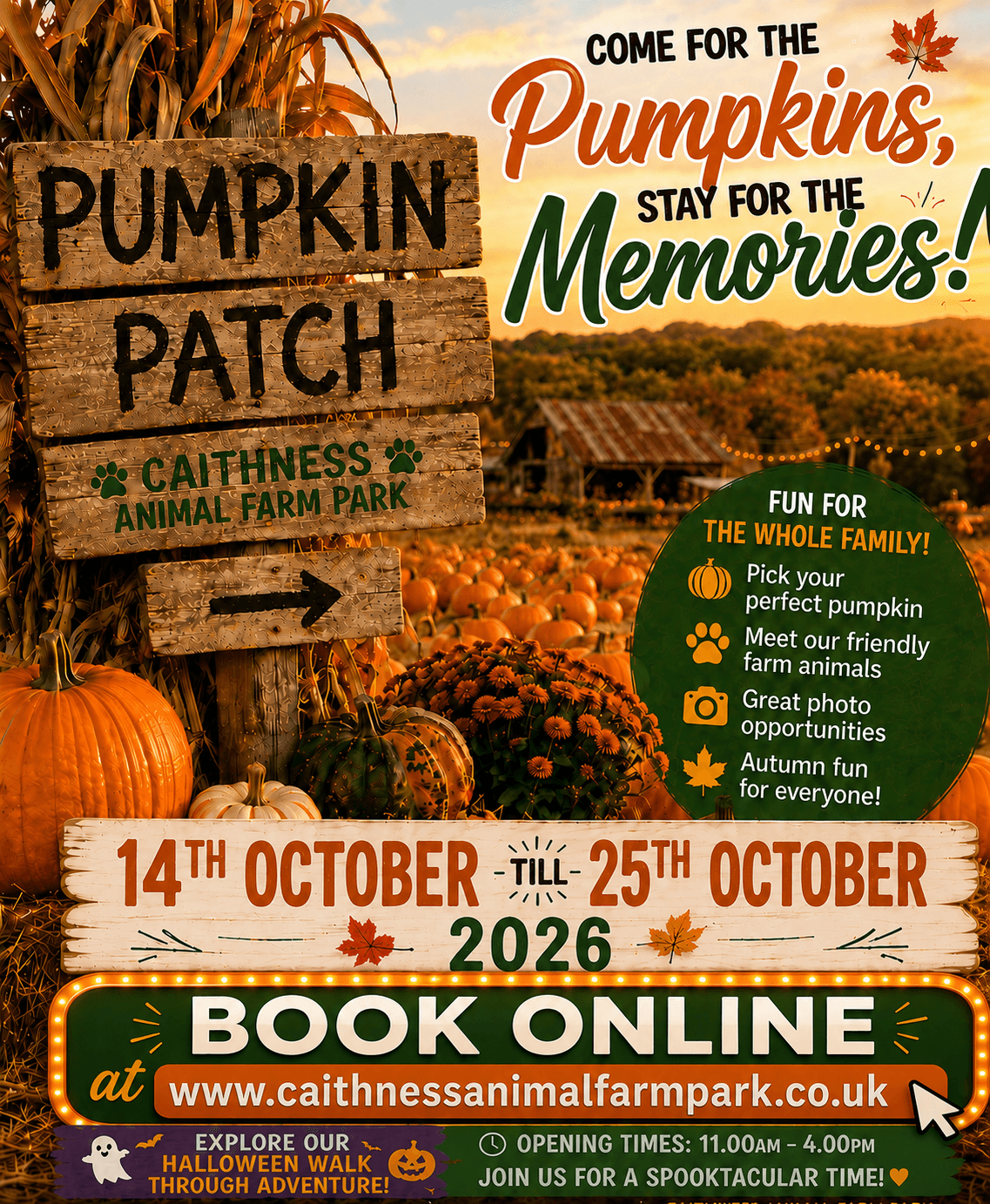 Halloween Pumpkin Picking with Halloween Walk Through Adventure