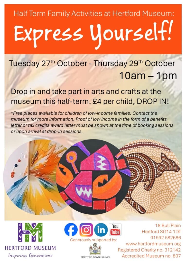 Half Term Family Activities at Hertford Museum: Express Yourself!