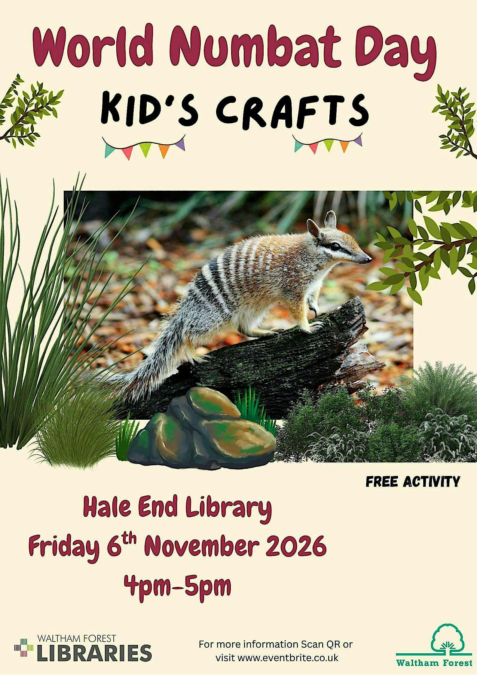 World Numbat Day kid's craft @North Chingford Library