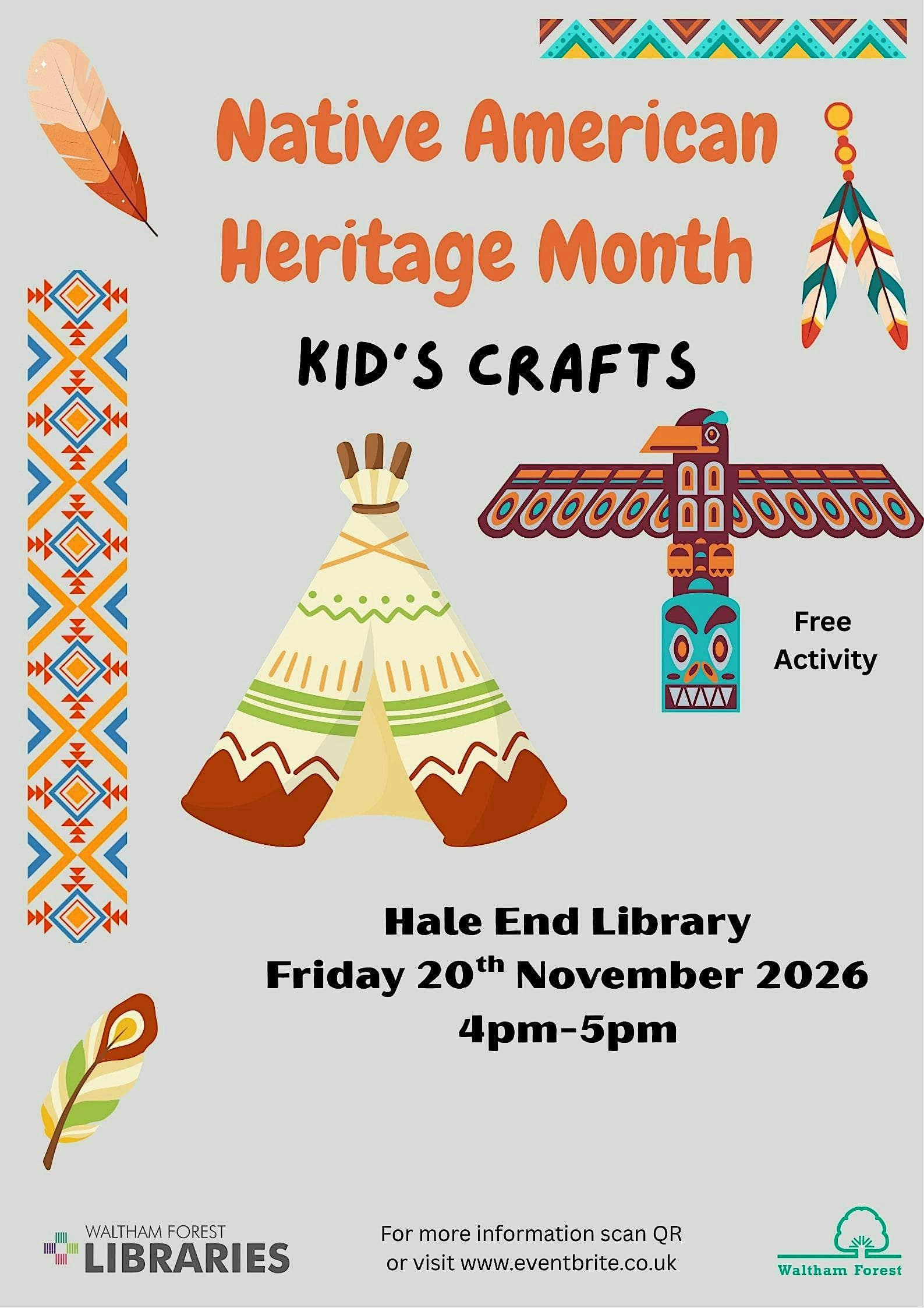 Native American Heritage Month kid's craft @ Leyton Library
