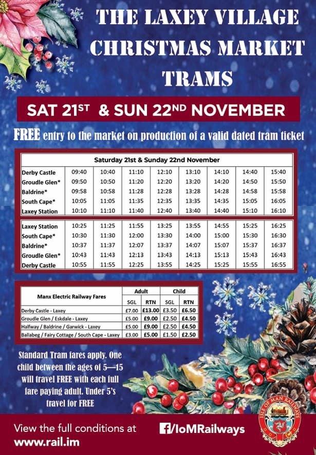 Laxey Village Christmas Market Trams