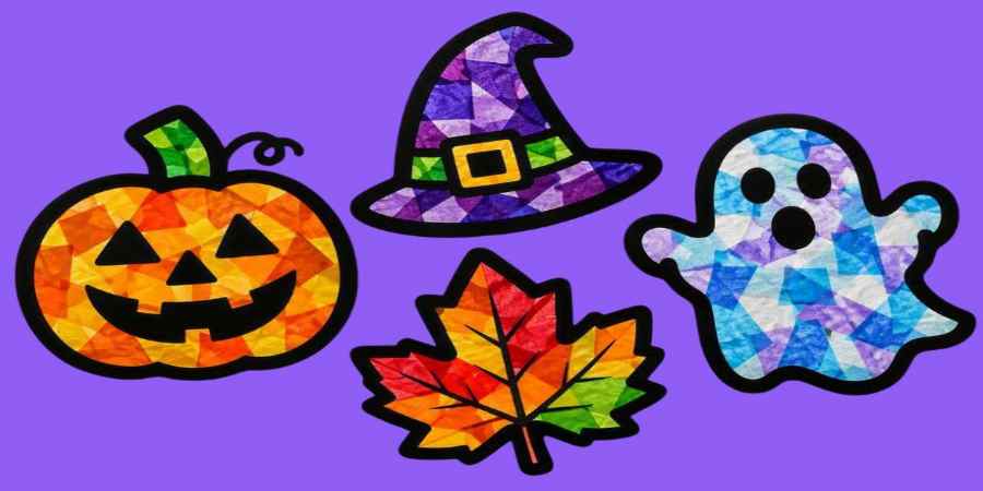 Autumn and Halloween sun catcher craft - Langley Library