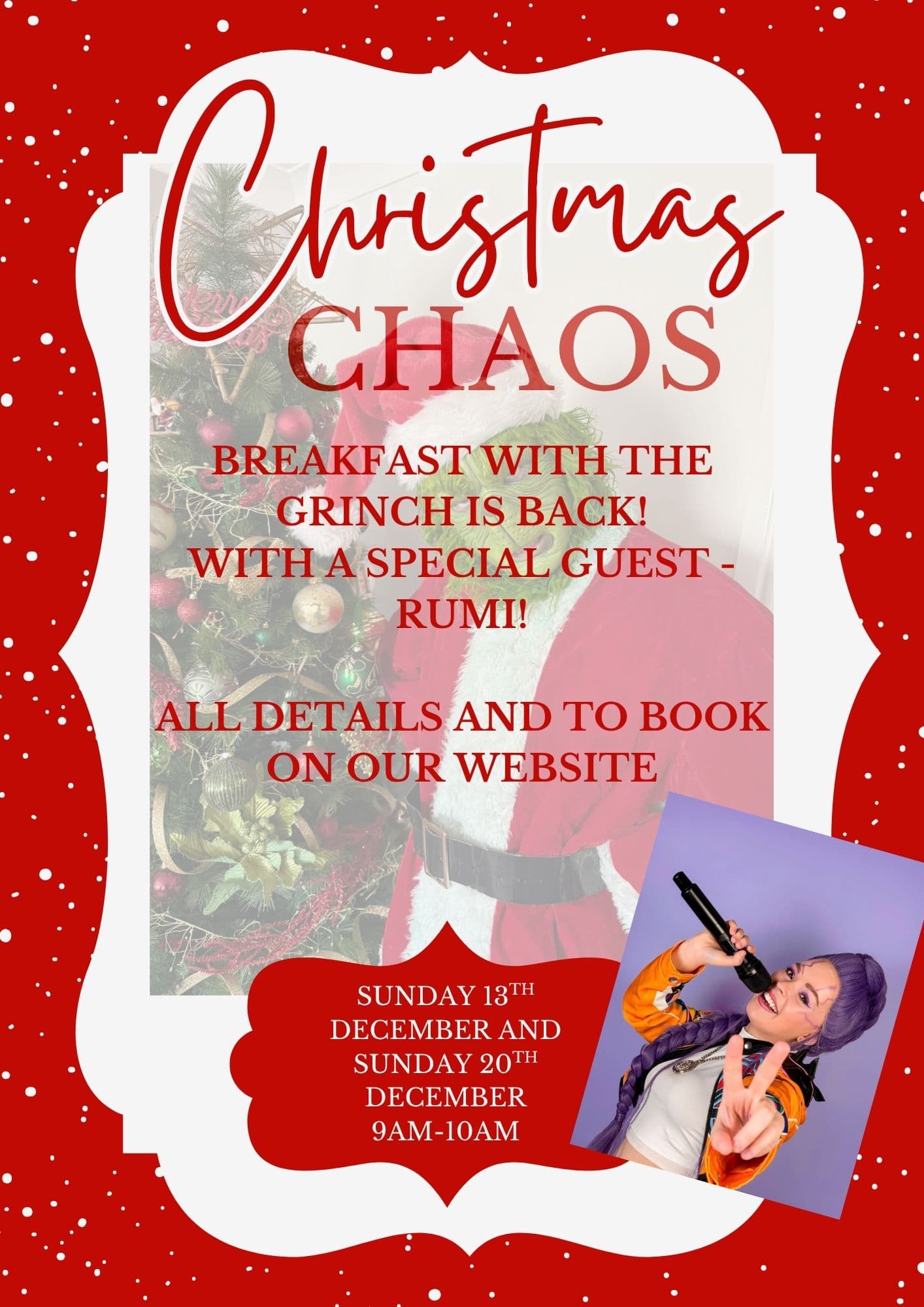 Fun Christmas breakfast with Rumi and the Grinch