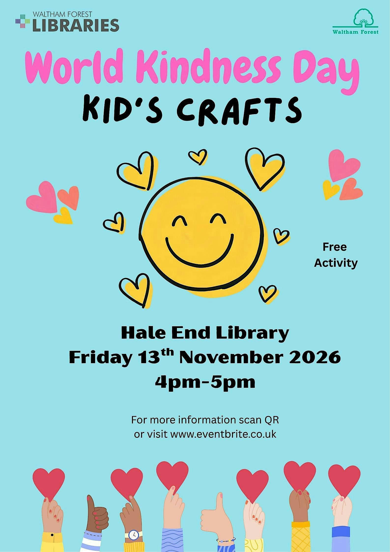 World Kindness Day kid's craft @Hale End Library