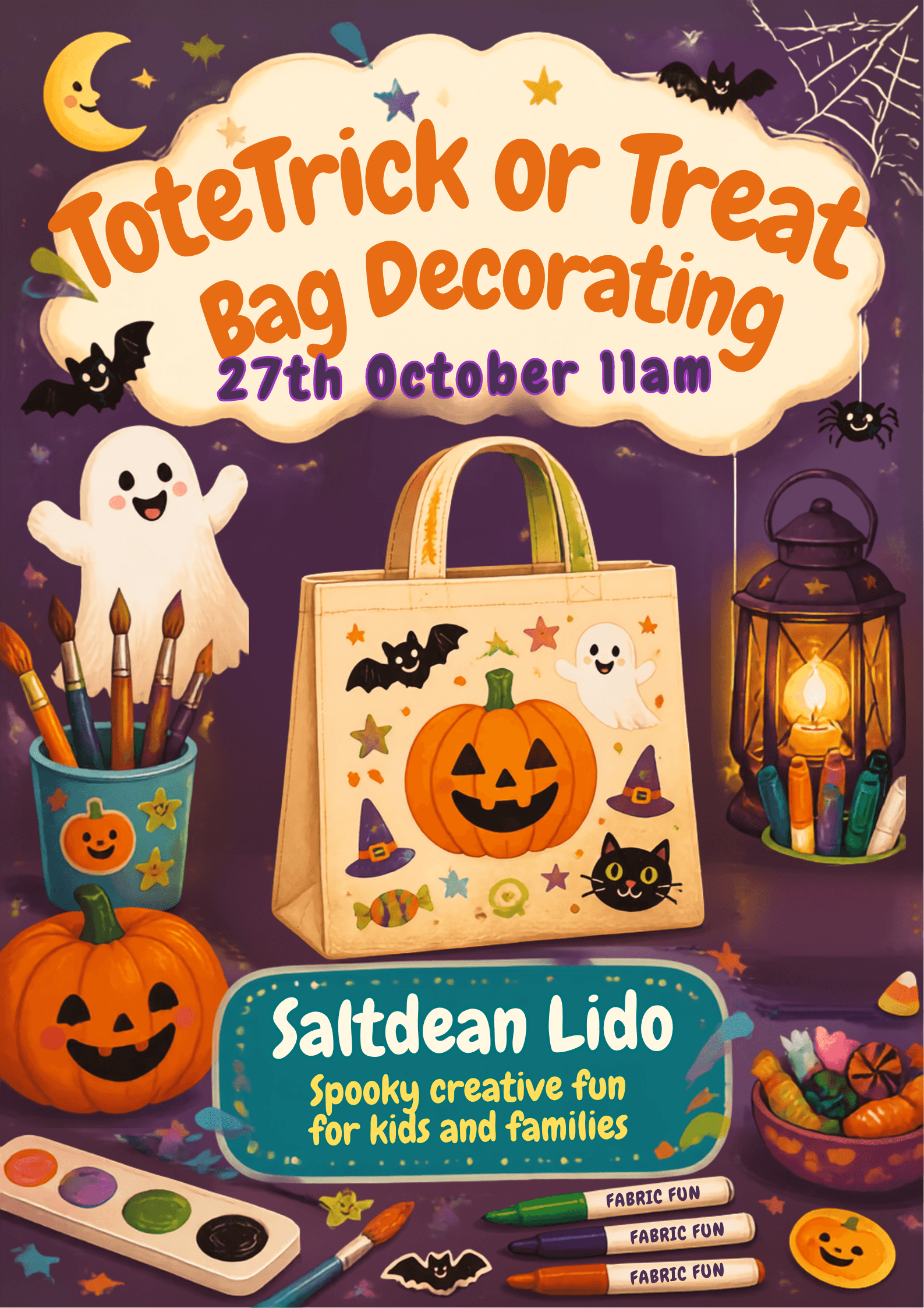 Kids Trick or Treat Bag Decorating at Saltdean Lido