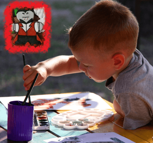 Halloween craft - air dried clay monsters