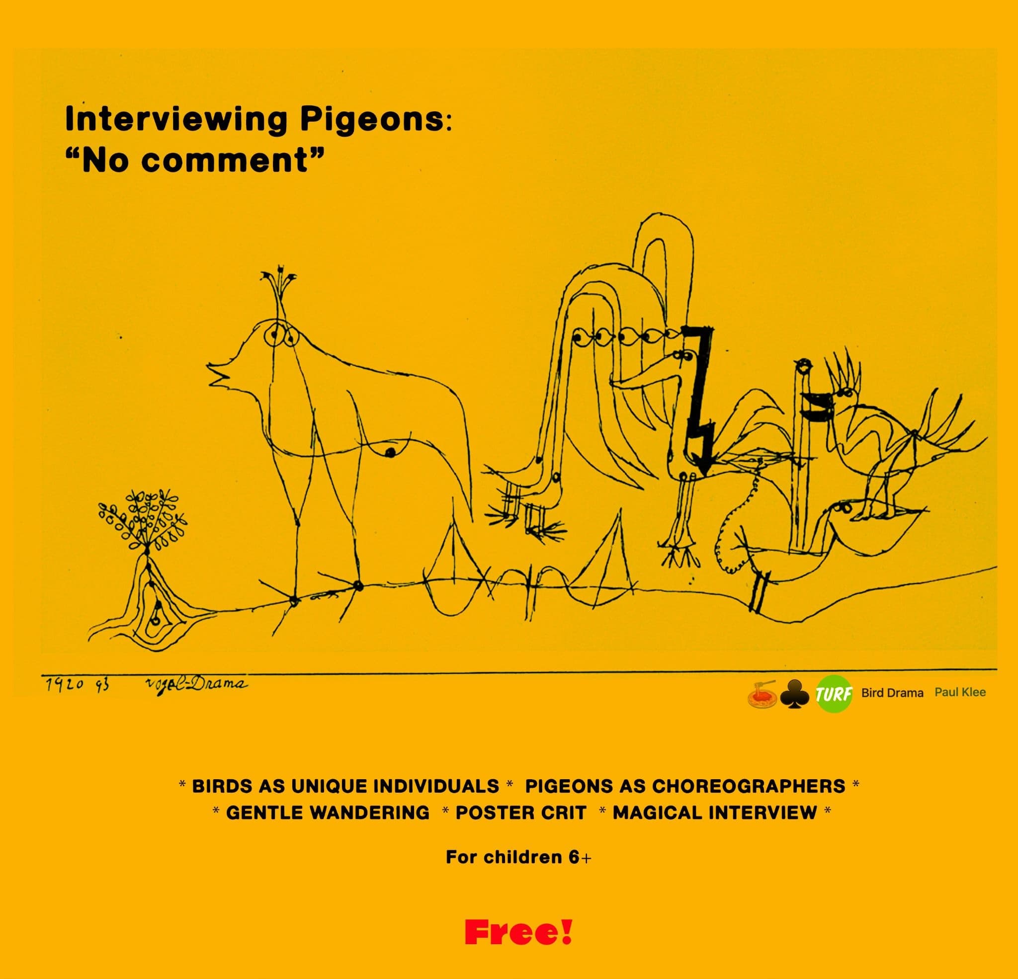 Family Art Fun Day – Interviewing Pigeons: No comment