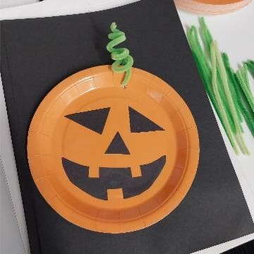 Spooky Crafts - at Hampden Park Library- Make a Paper Plate Pumpkin