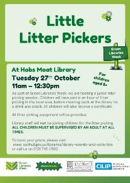 Little Litter Pickers at Hobs Moat Library