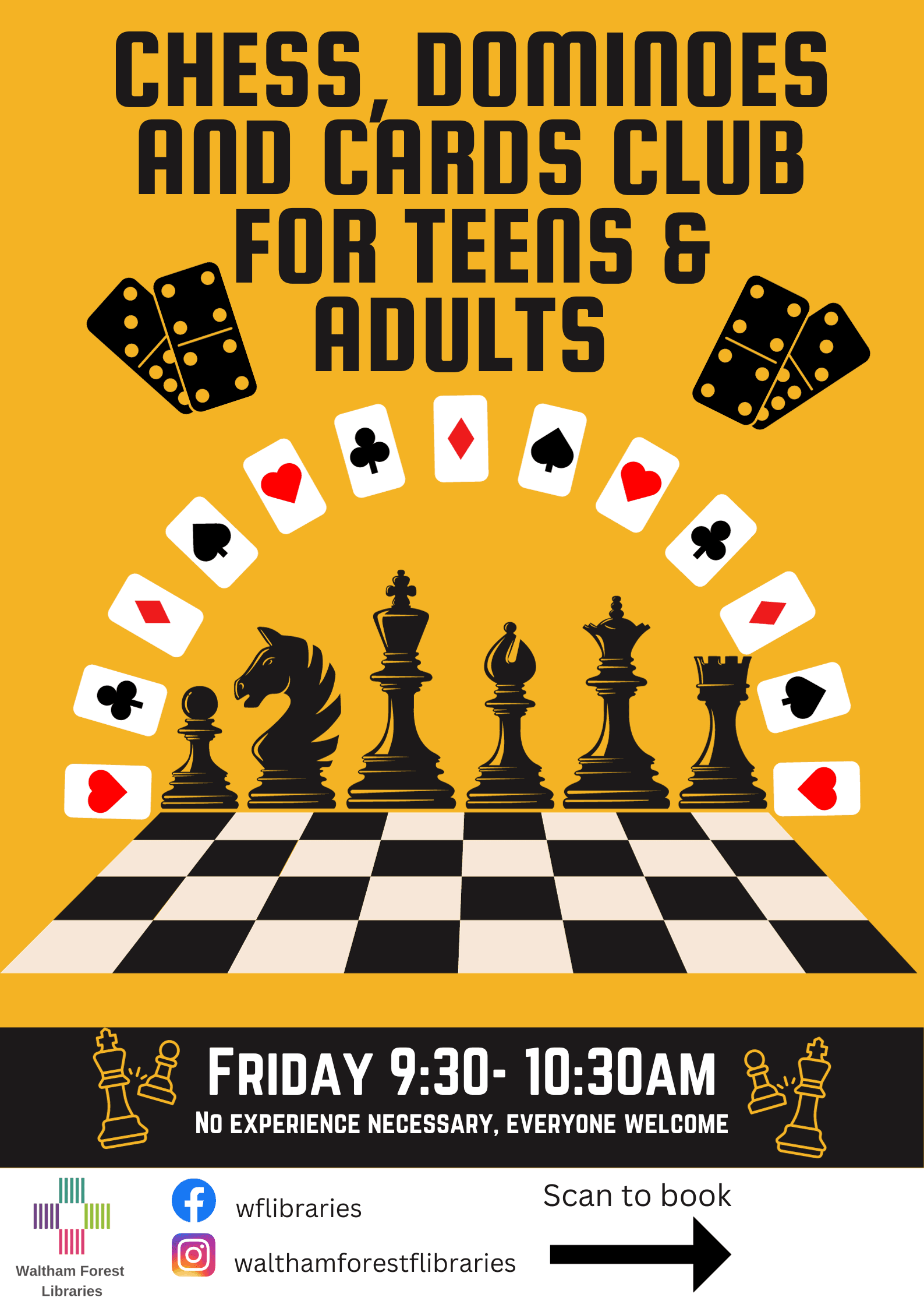 Chess, Dominoes and cards for Teens and Adults at North Chingford Library