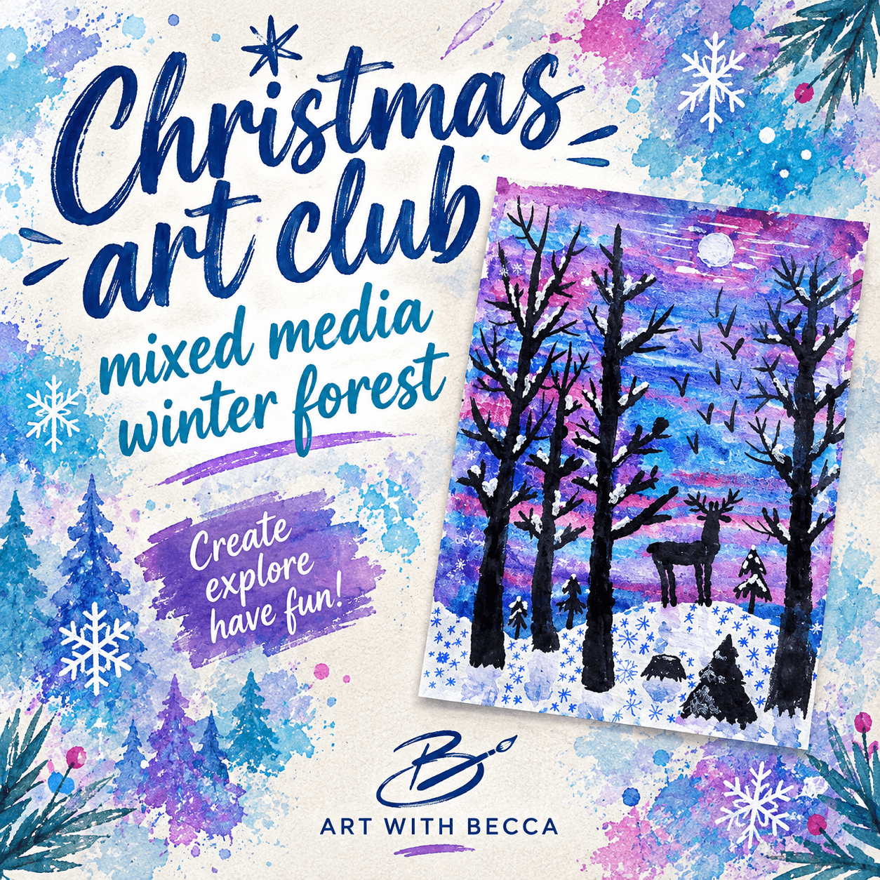 Art With Becca: Christmas Holiday Art Club