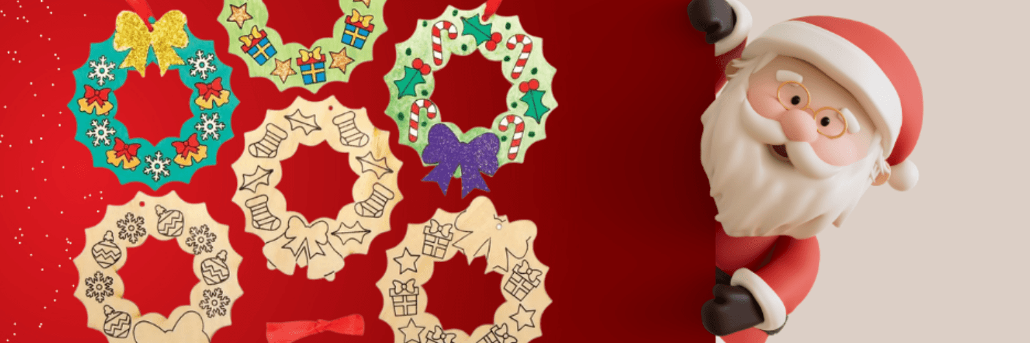 Wooden Christmas Wreath Decoration