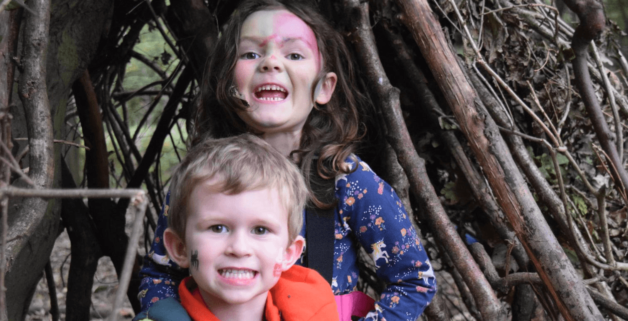 Monsters and Mischief Den Building at RSPB Sherwood Forest